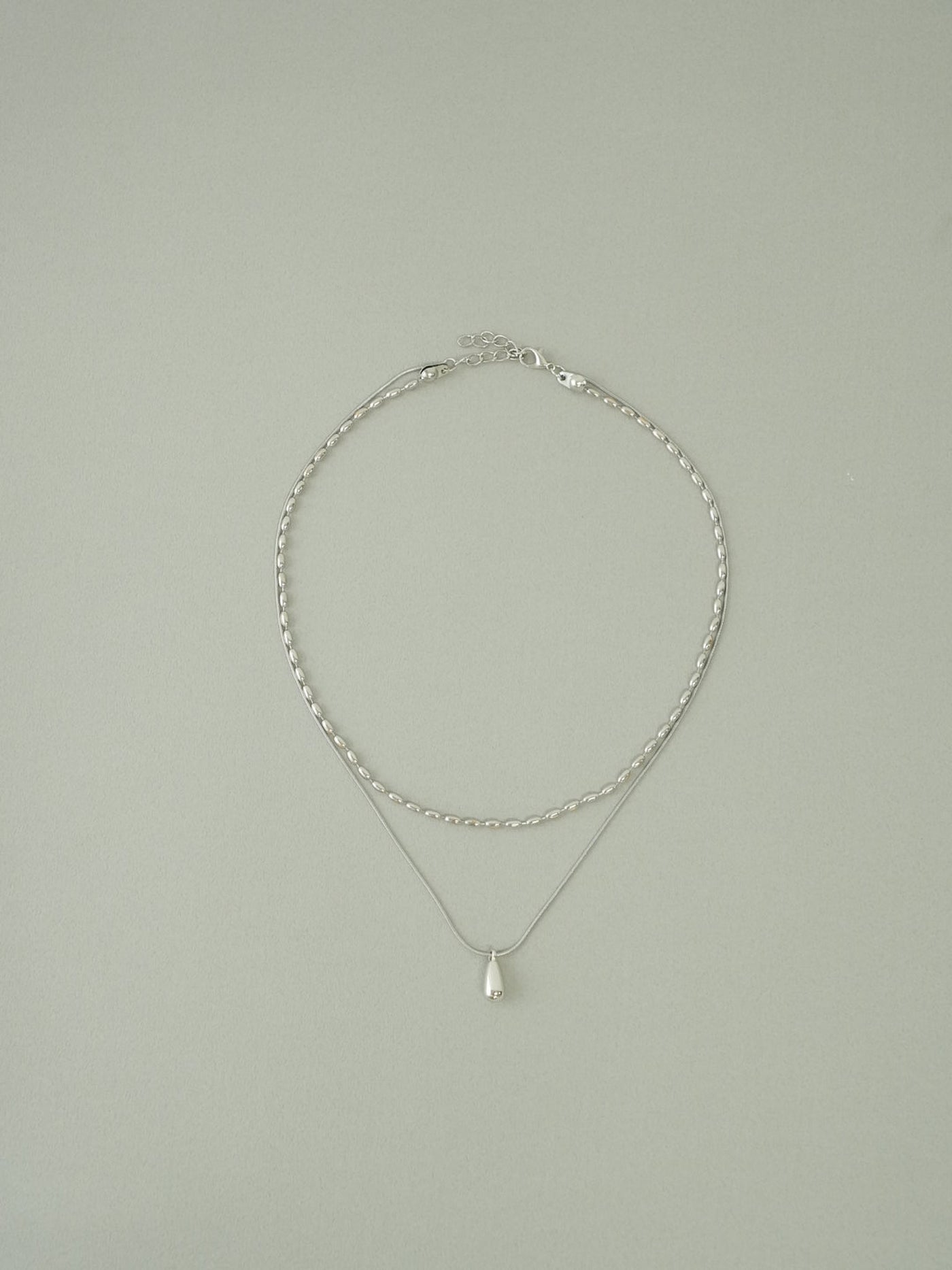 drop&chain layered necklace