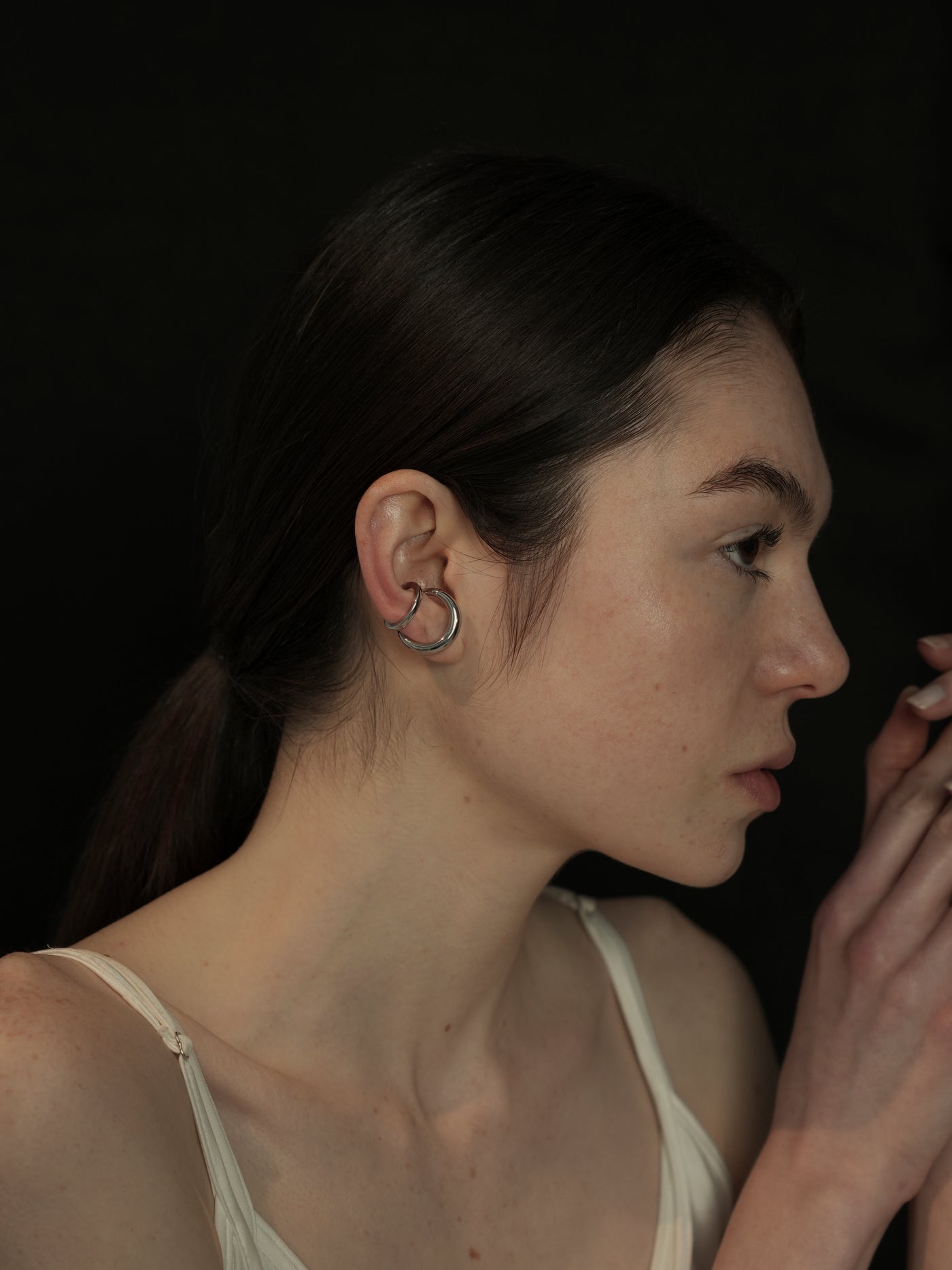 double hoop ear cuff