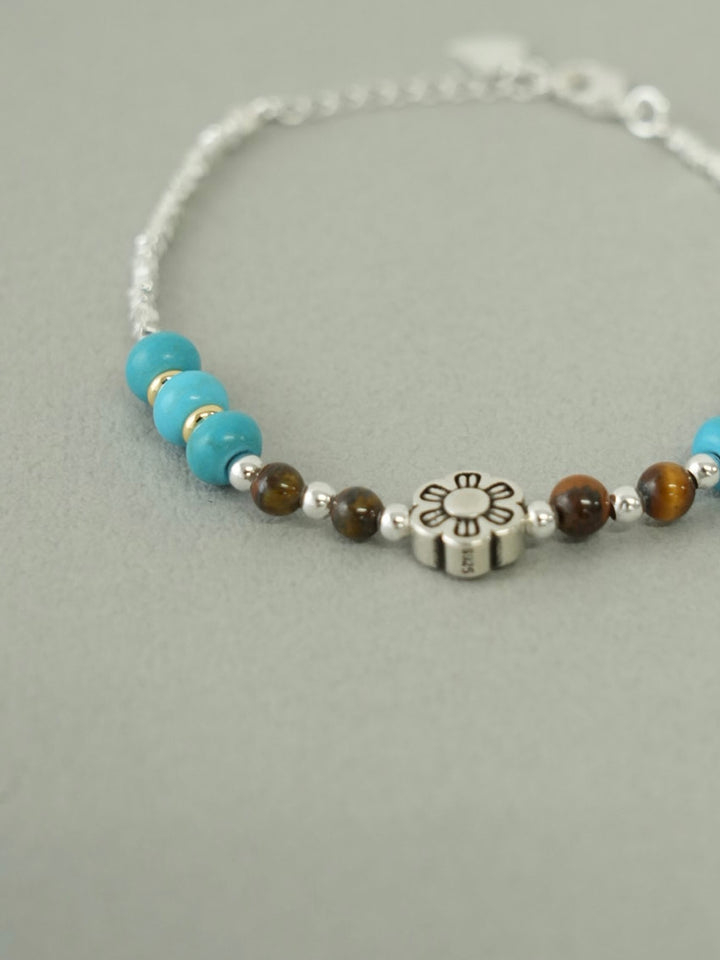 turquoise flower bracelet