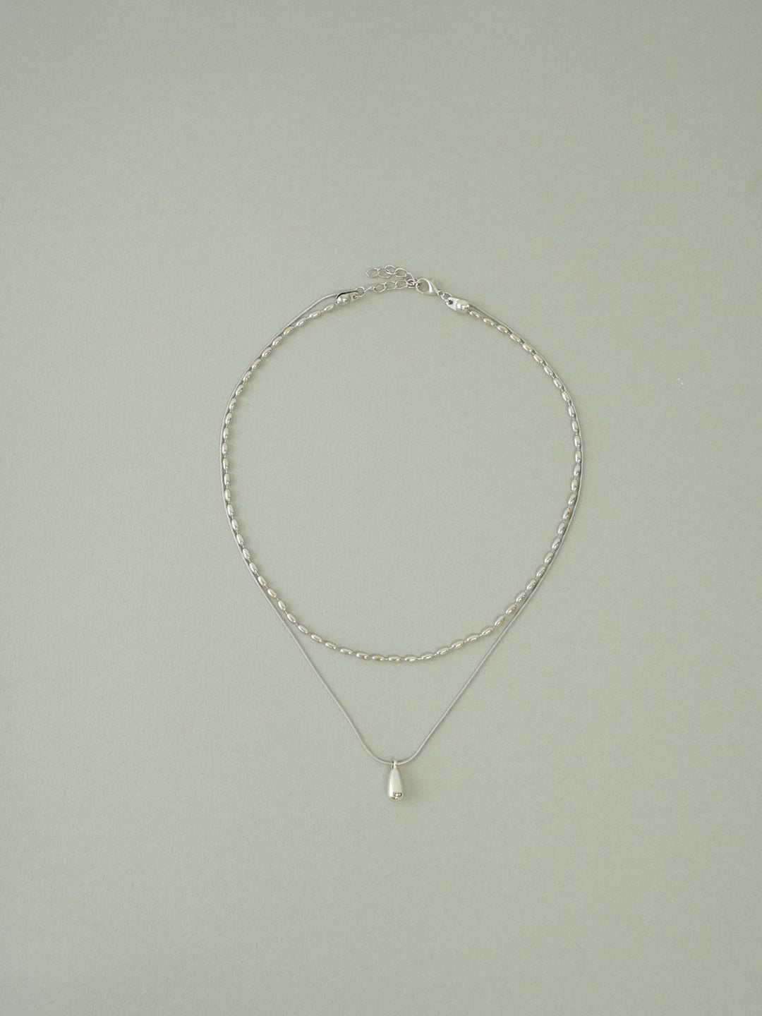 drop&chain layered necklace