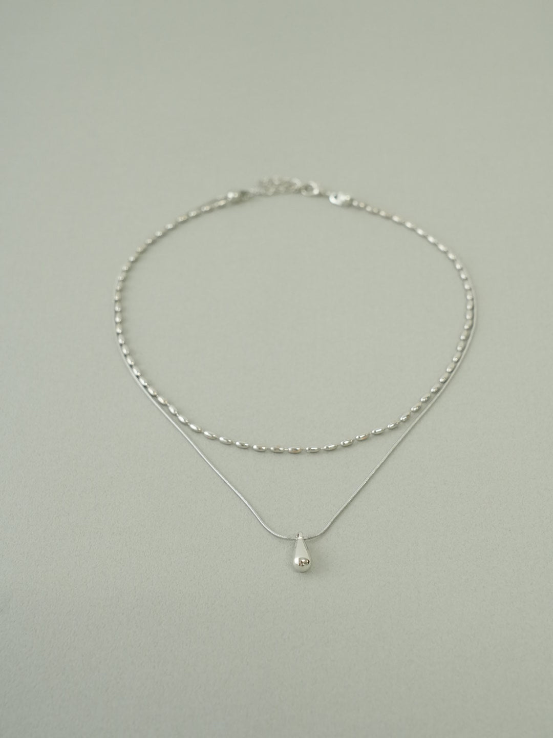 drop&chain layered necklace