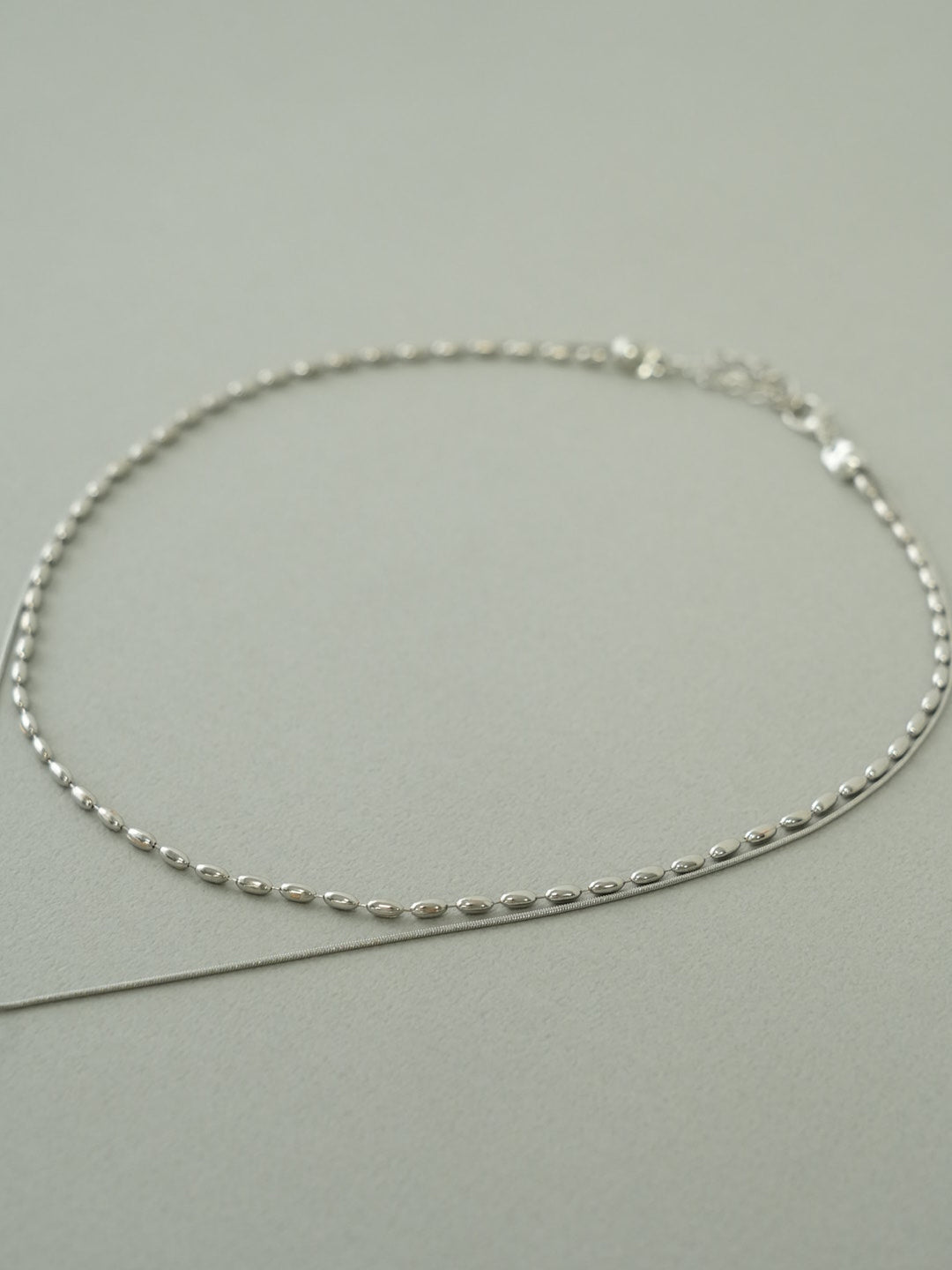 drop&chain layered necklace