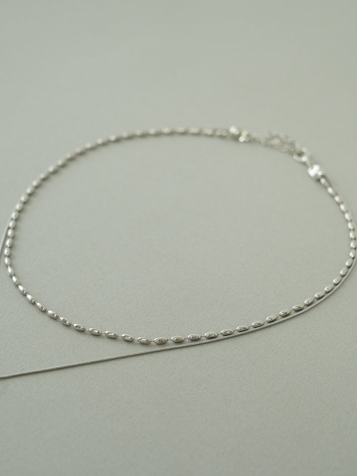 drop&chain layered necklace