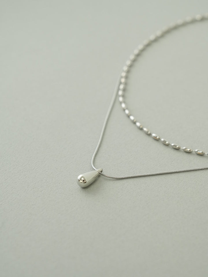 drop&chain layered necklace