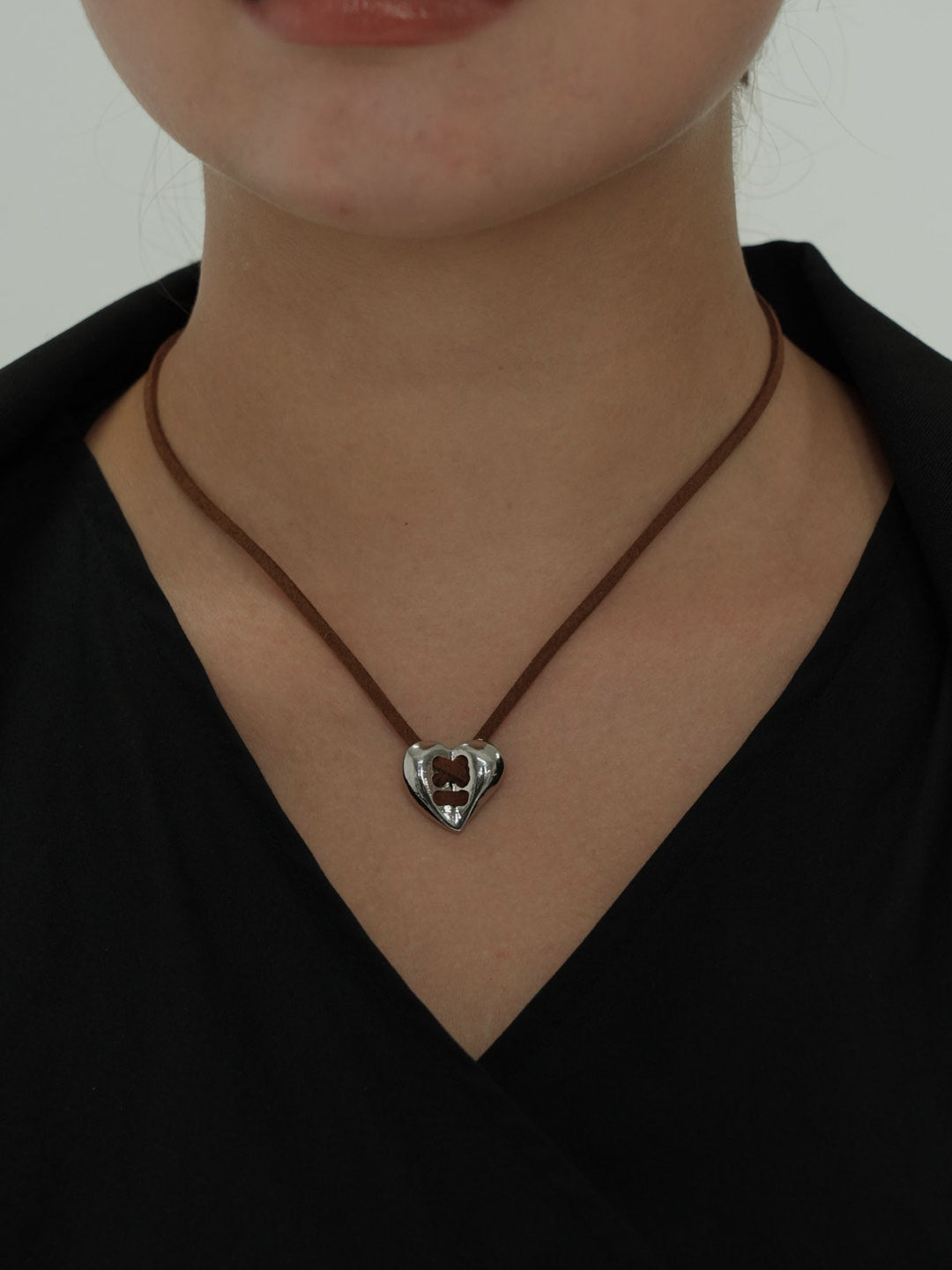 lace up heart necklace