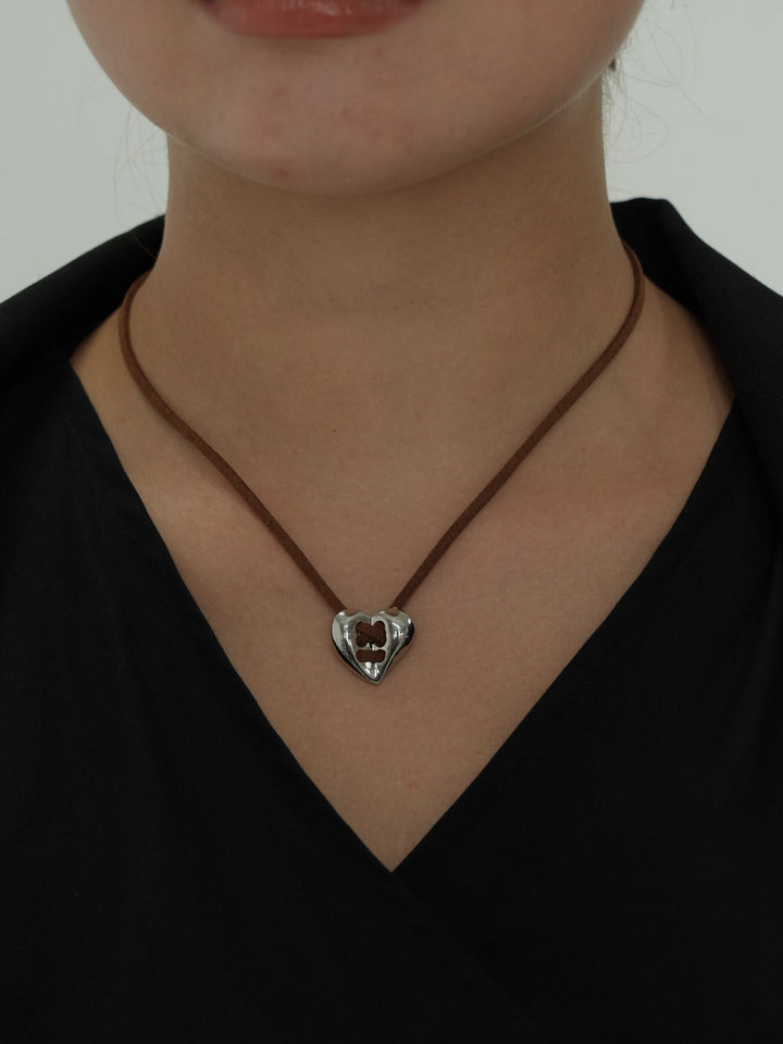 lace up heart necklace