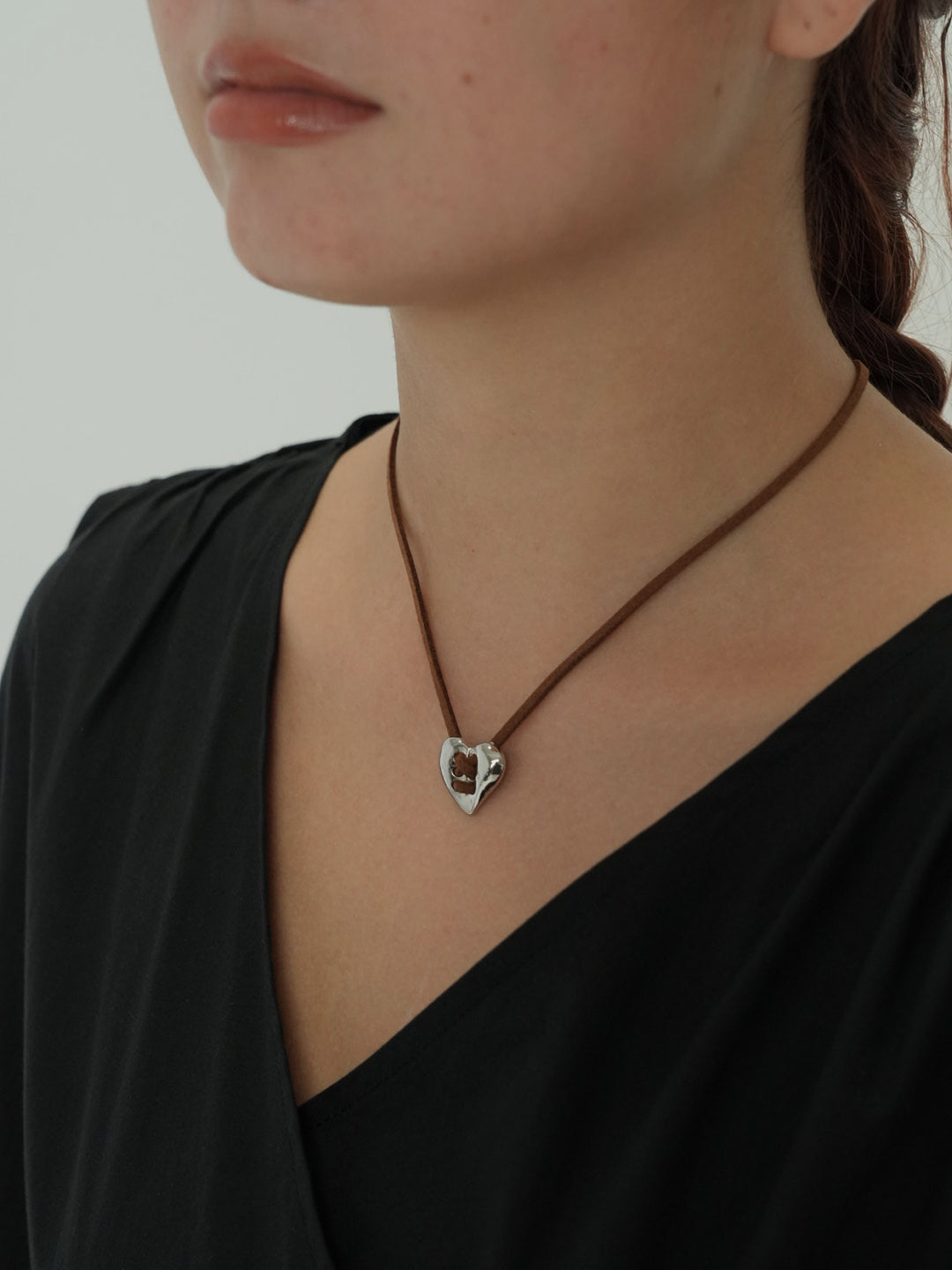 lace up heart necklace