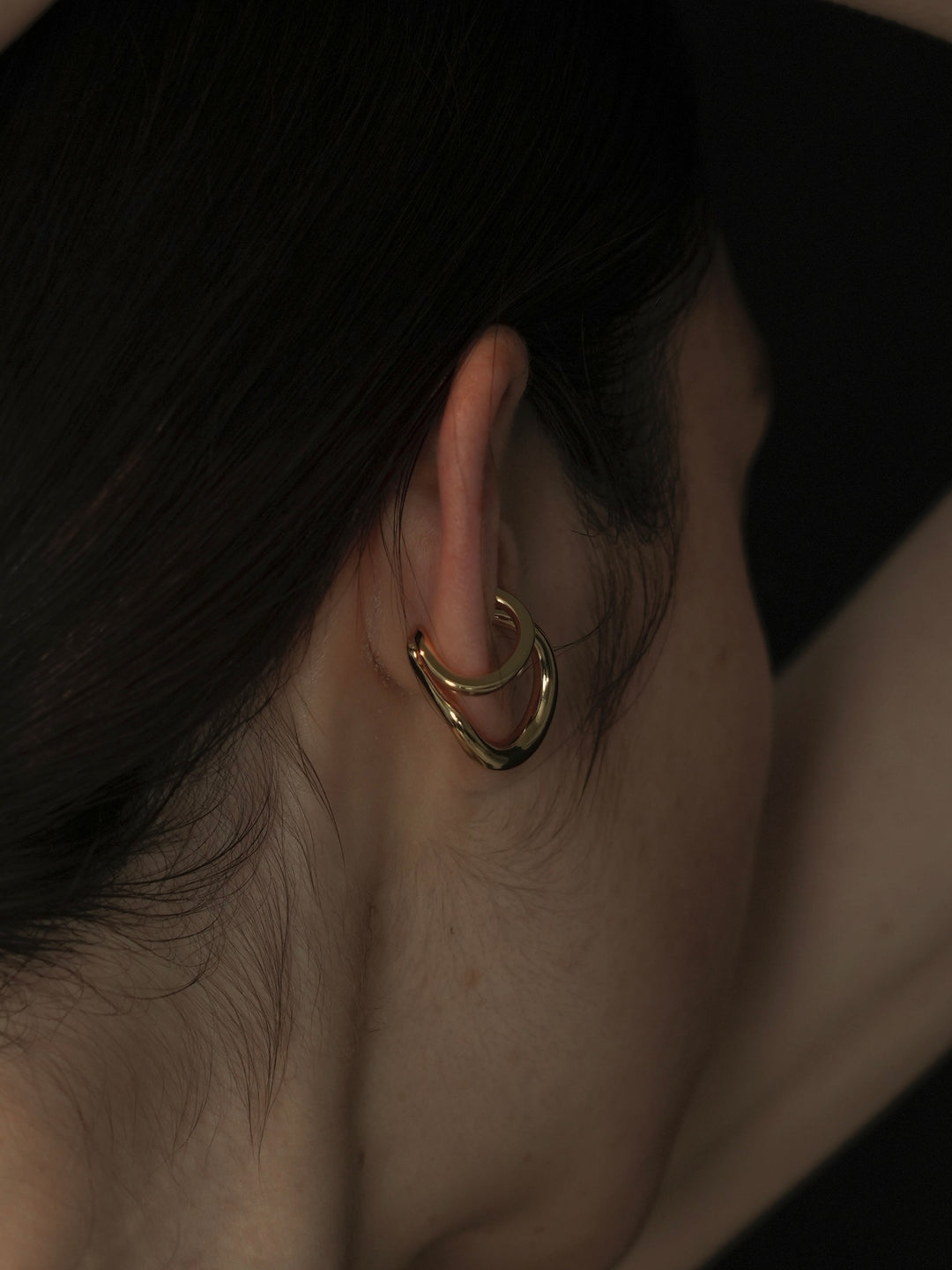 double hoop ear cuff