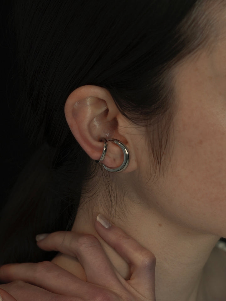 double hoop ear cuff