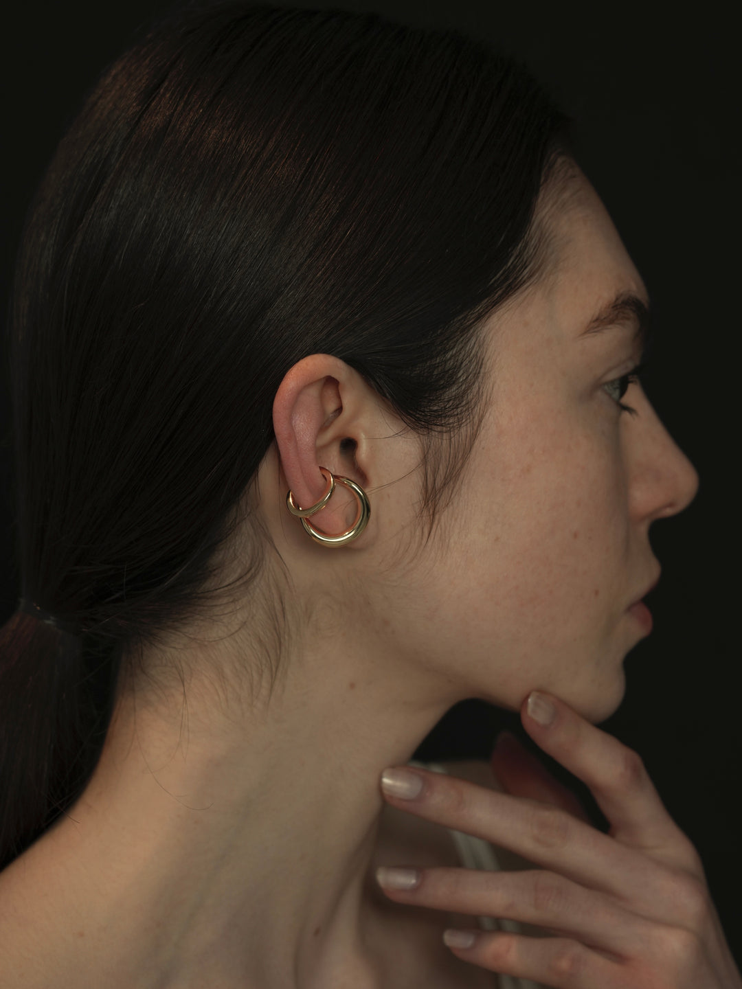 double hoop ear cuff