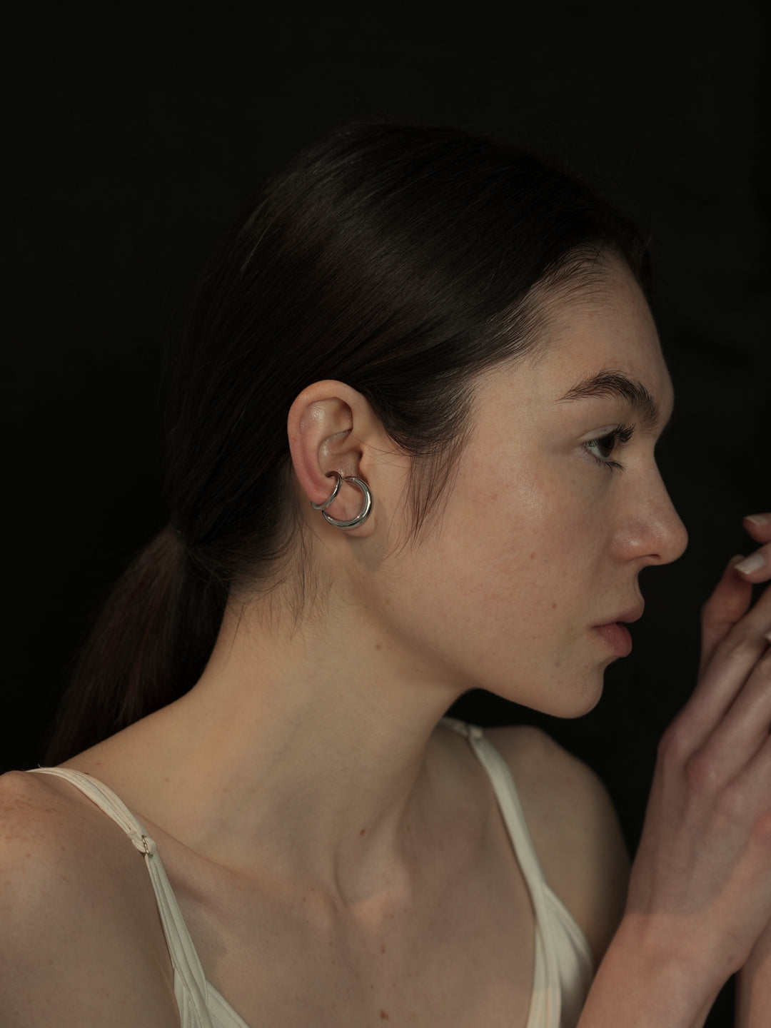 double hoop ear cuff