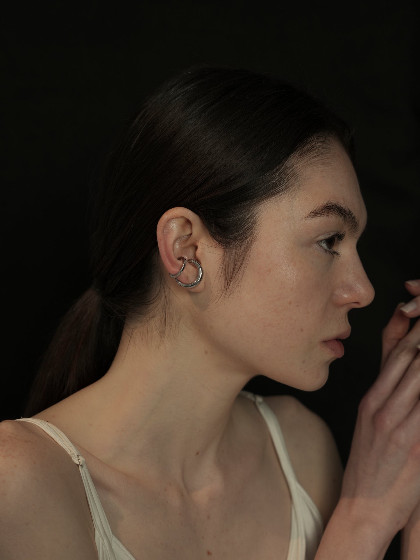 double hoop ear cuff
