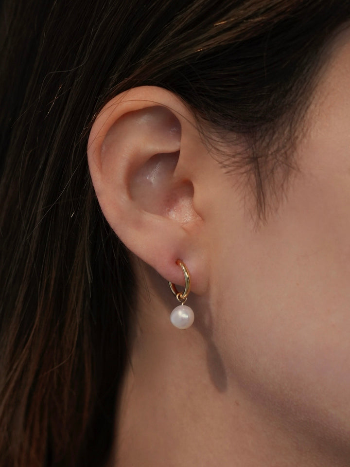 pearl hoop earring