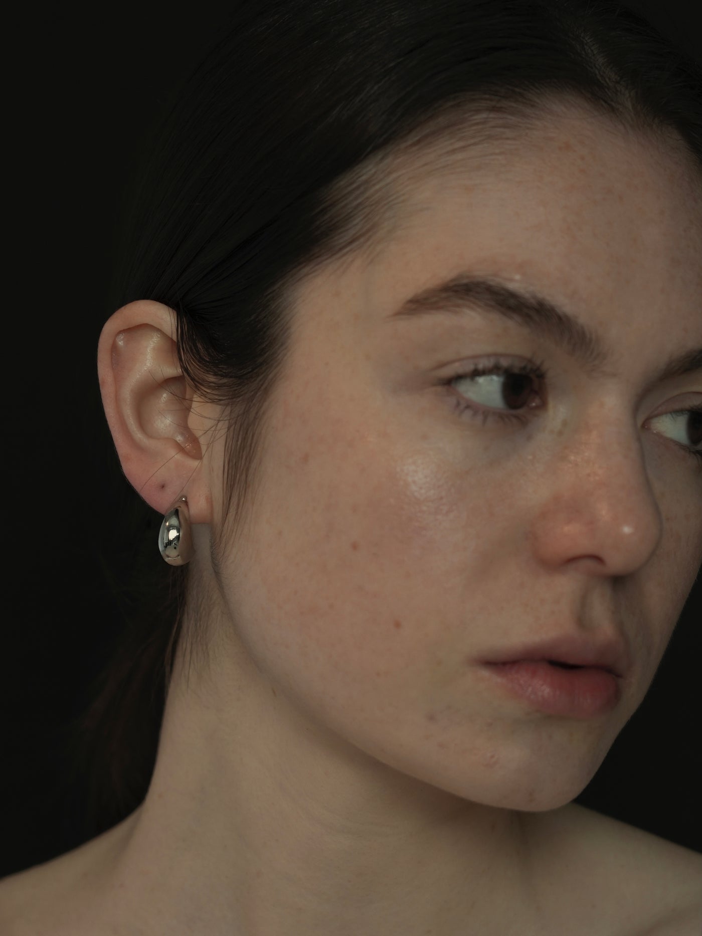 half moon earring