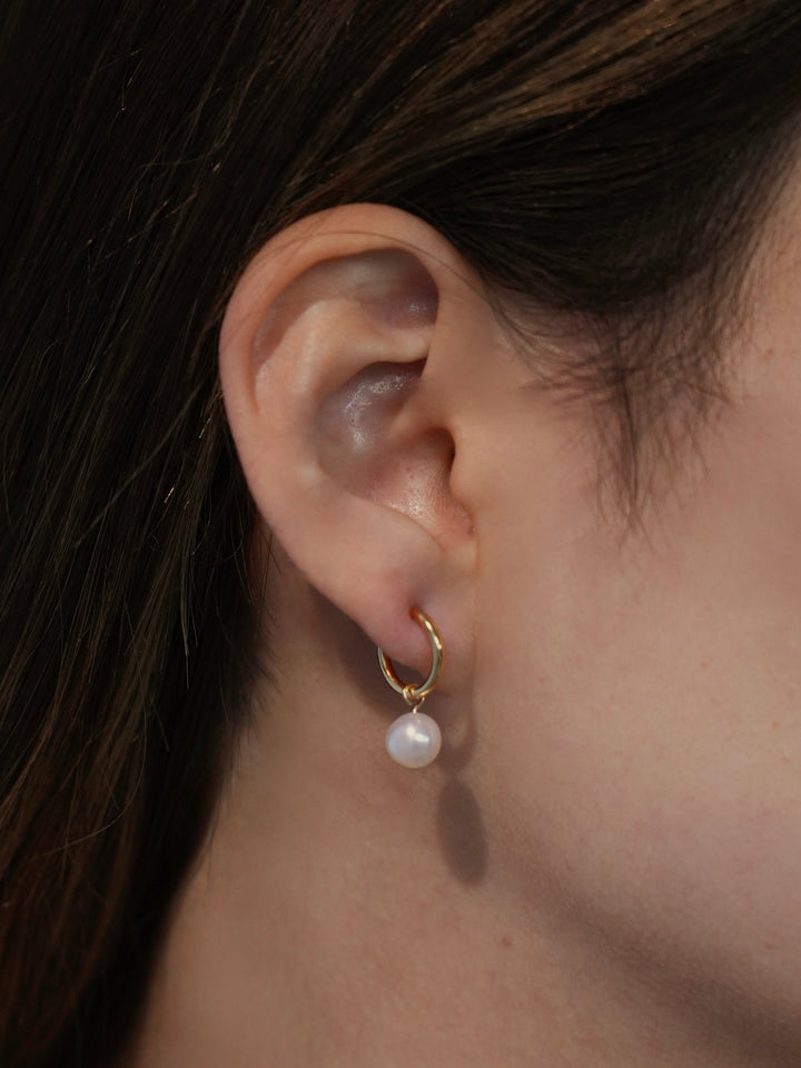 pearl hoop earring