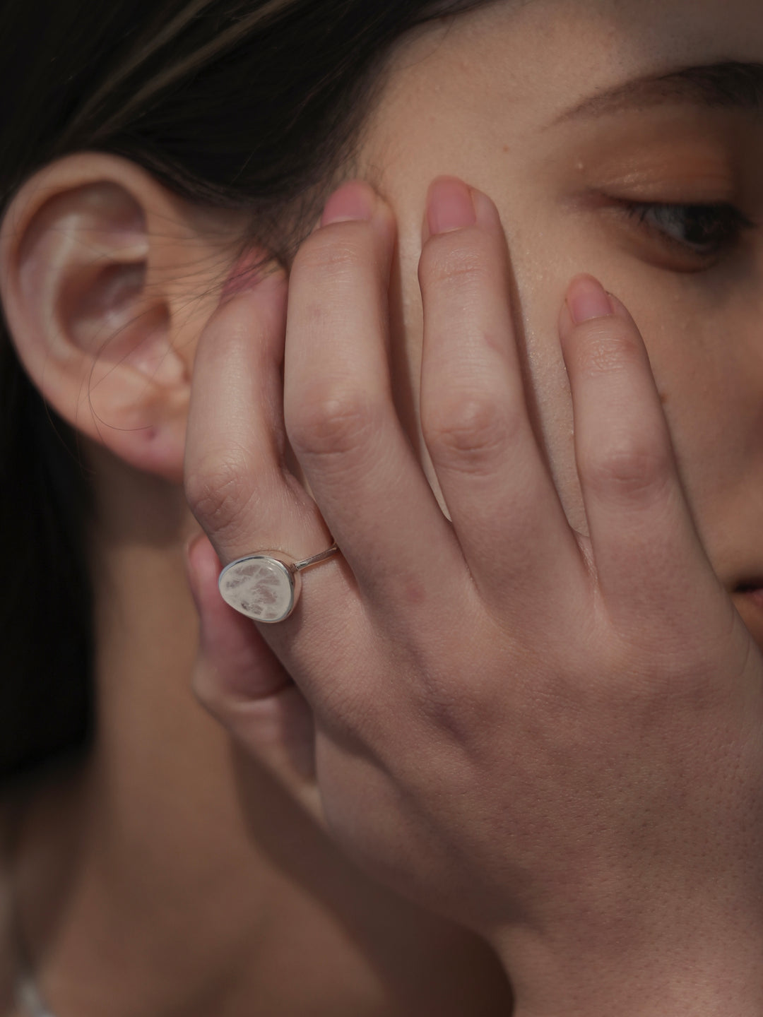 ellipse ring(Blanc pur)