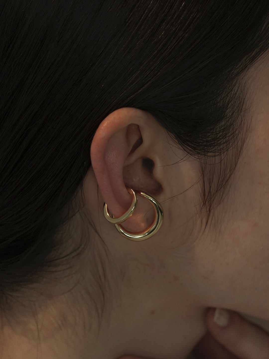 double hoop ear cuff