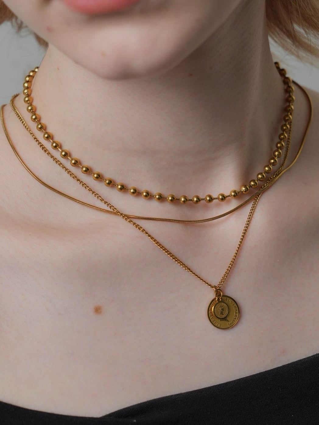 3way coin&ball necklace